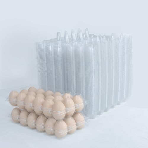 LSGENGXCY 60 pack18-Egg Cartons Cheap Bulk 3 * 6 Clear plastic Large egg cartons 18 egg carton Can Accommodate Medium Size (Approx 2.3 oz) Eggs for Family Farm Markets Display3 * 6 60piece