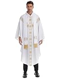 Ce vêtement de prêtre chasuble d'église pour prêtre comprend : 1 robe d'église + 1 étole du clergé