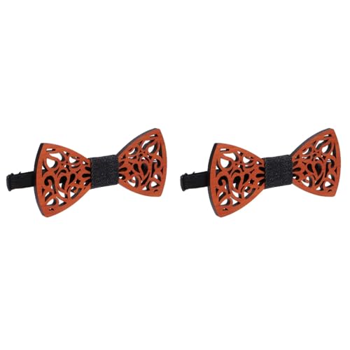 CALLARON Nœud Homme En Bois Naturel Creux Réglable 4.72X1.97 Pouces Fait Main Accessoire Écologique Idéal Mariage Fête Festival