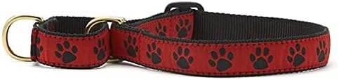 Up Country Red & Black Paws Martingale Dog Collar