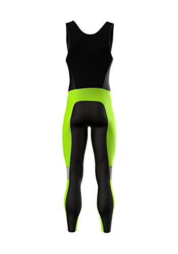 Zimco Pro Cycling Softshell babador apertado à prova de vento para bicicleta térmica Hiviz, Verde ne