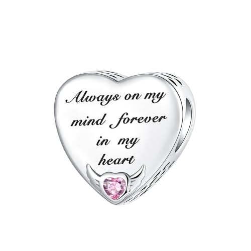 Image of LUXILLA Love You Best Friend Grandma Wife Heart Charm 925 Sterling Silver Charms Fit for Bracelets Necklace Jewelry Gift for Women