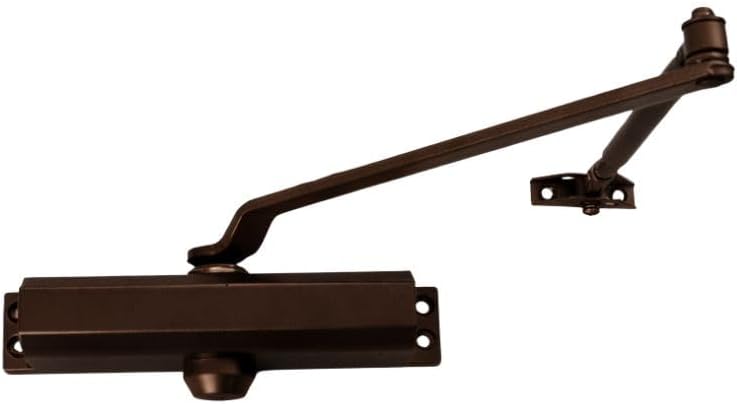 Door Closer, Commercial Grade 2 Hydraulic Closer, Spring Size 3, Surface Mount, Self-Closing, Adjustable Sweep & Latch Speed, Duronotic Bronze Finish