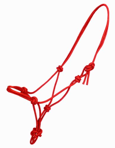 Cwell Equine Rope Halter/Headcollar Natural Horsemanship/Parelli ONE SIZE FITS F/C/P Choice of Colors (RED)