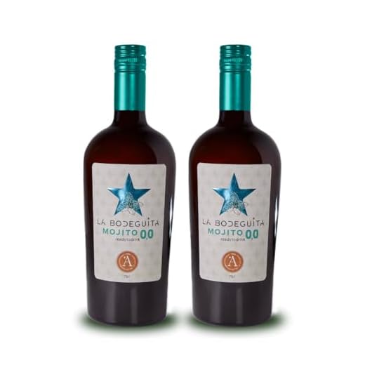 Mojito artesano La Bodeguita 0,0% sin alcohol, elaborado con Té verde, Hierbabuena, Azúcar moreno integral y Cítricos, Listo para tomar Pack 2 x750 ml