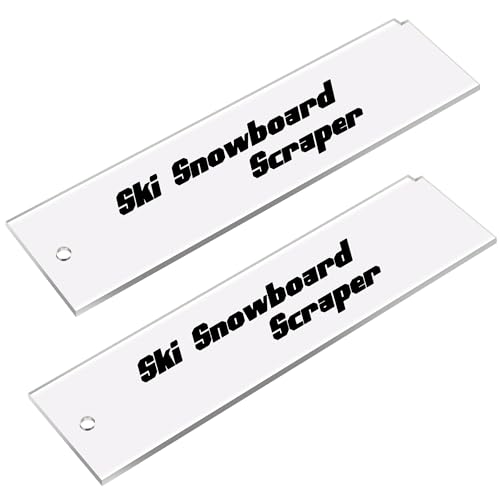 2 Pcs Snowboard Wax Plastic Scraper- Ski Wax Scraper- Ski Snowboard Plastic Scraper for Removing The Extra Cooled Wax (9 x 2.2 Inch)