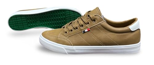 Image of Classic Canvas Sneakers, Casual Lace-Up Shoes with Green Sole, Unisex Fashion Trainers Shoes