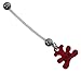 Embarazo Piercing Ombligo 1,6 x 25 mm PTFE diseño de oso de peluche rojo regulable