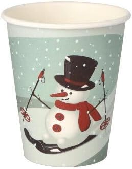 PAPSTAR Trinkbecher, Pappe to Go 0,2 l Ø 8 cm, 9,2 cm Snowtime 89846 Einwegbecher Pappbecher Heißgetränkebecher Thermobecher Glühweinbecher Weihnachtsmarkt, 50 Stück