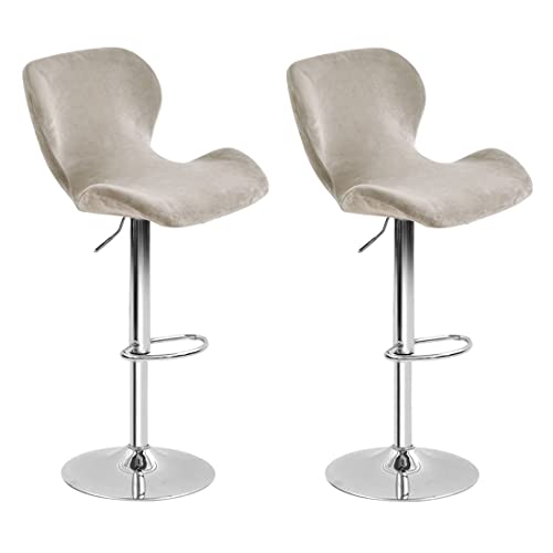 Bifaunvogel 2 Pack Counter Height Bar Chairs Cover Velvet Swivel Bar Stools Slipcovers Stretchable Swivel Barstools Chair Covers with Back for Bar Home Kitchen Cafe Champagne by Bifaunvogel - Used condition - US$13.92