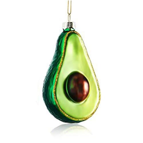 ZXCVWWE Adorno de vidrio de aguacate verde de año nuevo 2024 Bolas colgantes de frutas de vidrio decoraciones de Navidad árbol de dropshipping