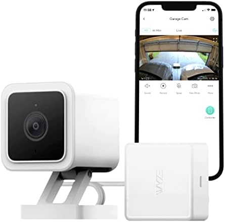 Wyze Smart Garage Door Opener w/built-in HD Video, Remotely Control Garage Door, 1080p HD Video w/Color Night Vision, Two-Way Audio