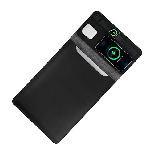 Housse ordinateur portable en cuir premium et chargeur sans fil montre