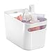 mDesign Deep Plastic Bathroom Bin with Handles - Storage Organizer for Vanity Countertop - Hold Soap, Body Wash, Shampoo, Lotion, Conditioner, Hand Towels - 10