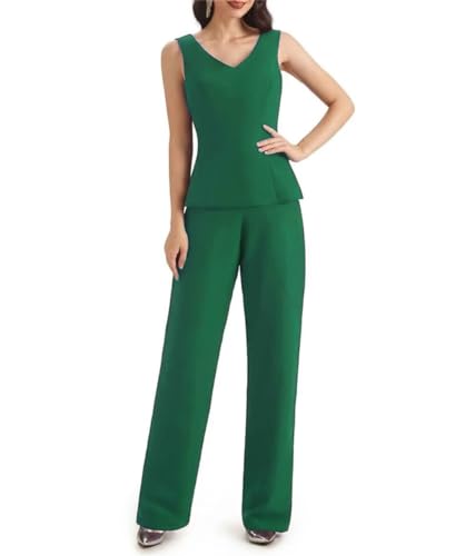 3 Pieces Women's Mother of The Bride Pant Suits Chiffon Outfit Sets for Wedding Guest Evening Party Gowns2