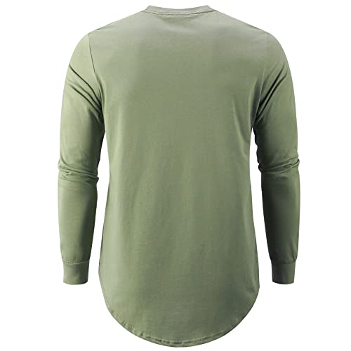 Image of KLIEGOU Men's 100% Cotton Longline T-Shirt, Pre-Shrunk Soft