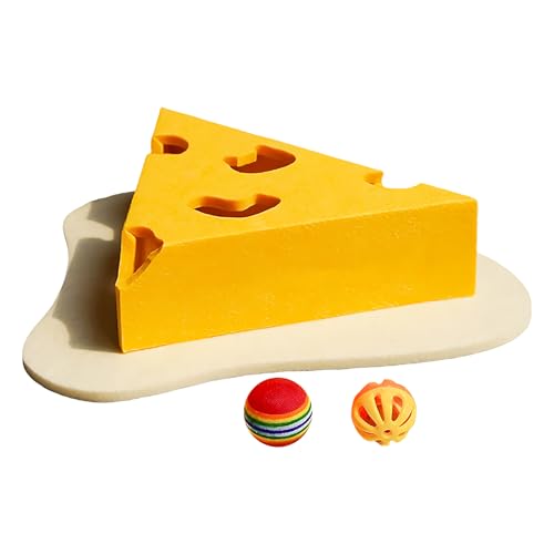 Scratcher per gatti a forma di formaggio | Gioco interattivo per gattini | Blocco antigraffio resistente per animali domestici, design resistente all'usura per gatti di taglia piccola, media e grande