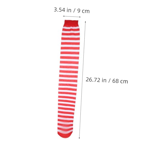 Homoyoyo Christmas Socks for Girls Long Thigh High Striped Stockings over The Knee Polyester Free Size Fashion Socks2