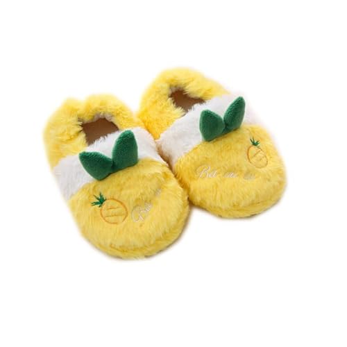 Girls Cute Warm Slipper in Winter Strawberry Bow Bunny Slippers Non-Slip Fuzzy Toddler House Shoes Soft Plush Slippers
