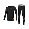Moozava Conjunto de ropa interior térmica para niños, camisa de compresión con forro polar, pantalones para niños, jóvenes, manga larga, capa base, fútbol, deportes
