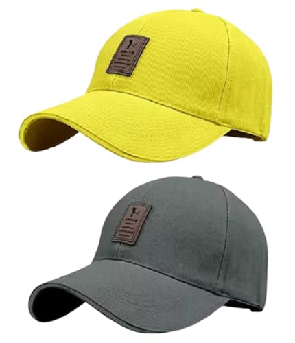 Image of Combo Stylish Sport Summer Cap with Adjustable Buckle Closure and Air Holes for All Sports, Baseball.Cap for Men's and Boy's Cap (Pack of 2)