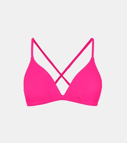 Image of CUPSHE Women's Bikini Top V Neck Triangle Swim Top Crisscross Back Tie | Swim Top Separate, Removable Soft Cups, Adjustable Straps, Customizable Fit, Mix and Match Style, Beach Vacation