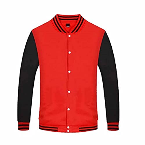 Image of Mowbeat Women Baseball Jacket Varsity Uniform Unisex Adult Long Sleeve Casual Loose Cardigan Men's Track Jacket