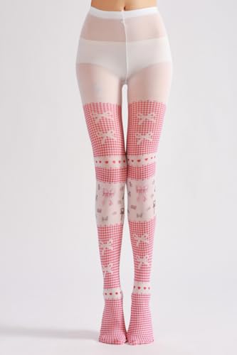 Image of Sahabowi Women's Sheer Tights, Digital Print Designs Stockings