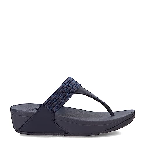 FitFlop Lulu Art-Webbing Toe Post Sandals Midnight Navy Mix 6 M (B)2