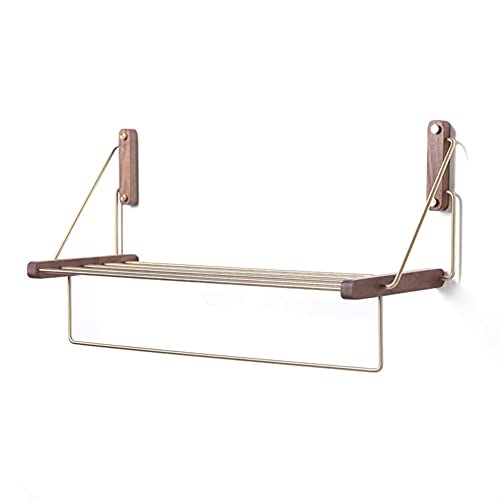 Porte-serviette murale en bois massif étagère de douche LWX