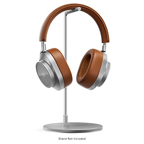 Image of MASTER & DYNAMIC MW75 Active Noise-Cancelling (ANC) Wireless Headphones n Bluetooth Over-Ear Headphones with Mic, Silver Metal /Brown Leather