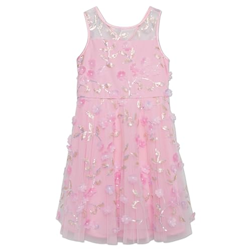 Speechless Girls' Sleeveless 3D Tulle and Sequin Party Dress