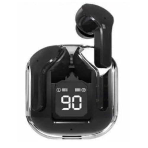 Image of True Wireless Headphone ANC Ultra Pod Max Bluetooth 5.3 TWS Earbuds Transparent Design,Fast Charging Digital Display Charging Case (Black)