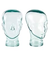 Viste-lo Dekorativer Mannequinkopf, Kopf aus recyceltem Glas, Display für Glaszubehör, Hutständer, Mützen, Helme und mehr, hergestellt aus recyceltem Glas. (Kopf)