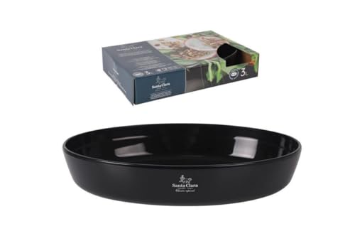 Plat à four en verre Borosilicate avec anses, élégant, noir, haute résistance thermique, ne retient pas les saveurs, pour rôtir viande, légumes, lasagnes, ragoûts, desserts ovale 3 l