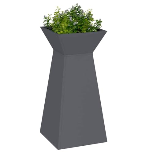 Image of vidaXL Pillar Planter Anthracite 35 x 35 x 73 cm Cold-rolled Steel