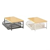 Carrello bianco per microonde con cestello estraibile, ripiano mobile da cucina su ruote bloccabili per utensili e pentole, stabile supporto in MDF e metallo, per casa o ufficio, 37 x 25 x 20 cm
