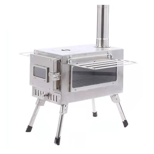 stufa per sauna Tende da campeggio pieghevole cubica picnic, sauna, camino singolo, stufa a legna portatile, forno a cassetta(WHITE)