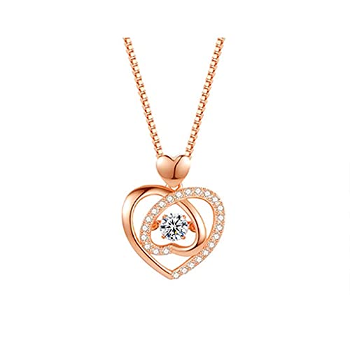Collier pendentif clavicule exquis avec gemme rotative à 180 degrés pour femme