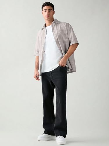 Image of Lymio Men Shirt || Striped Shirt for Man || Half Sleeve || 100% Cotton (Packs Also Available) (Oxford-Lining)
