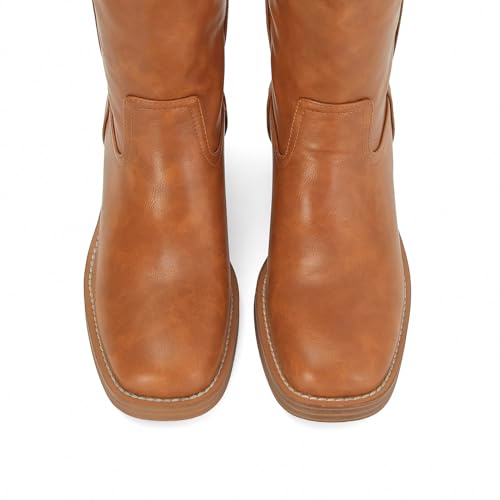 Knee High Boots for Women Comfortable Chunky Heel Square Toe Tall Boots Womens Fashion Low Heel Pull-on Long Boots3