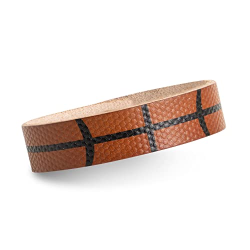 ChalkTalkSPORTS Authentic Basketball Leather Bracelet | Basketball Jewelry