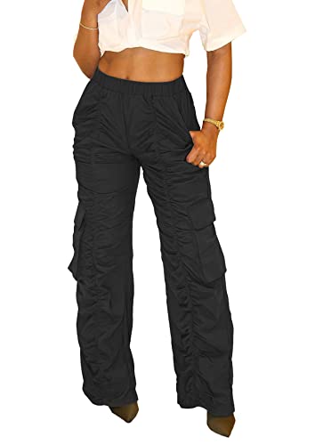 Vakkest Wide Leg Cargo Pants For Women Ladies Girls Females Bf Style Fashion Streetwear Plus Size Loose Fit Pants #TOP8