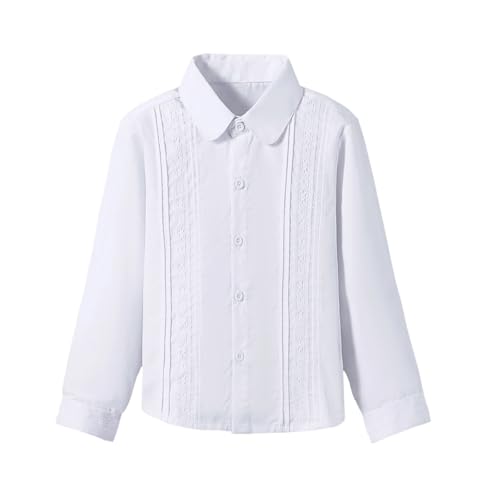 Image of Girls' Long Sleeve Peter Pan Collar Shirt Girls School Uniform Shirts