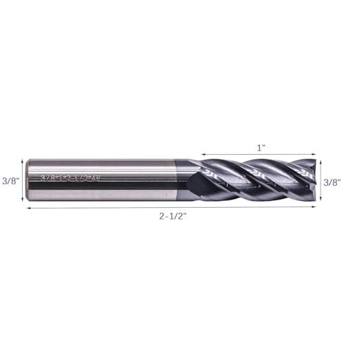 Image of BestParts High Performance 5Pcs Solid Carbide End Mills Set 1 /8 inch, 3 /16 inch, 1 /4 inch, 5 /16 inch, 3 /8 inch - AlTiN Coated, 4 Flute, 35 Degree Helix, End Mill Bit Set, CNC Router Bit