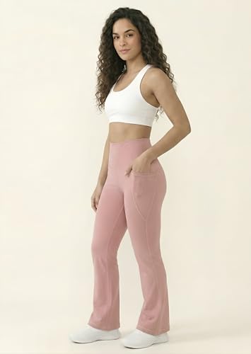 Image of Rock Paper Scissors Premium Flare Gym Pants High Waist Stretchable Flared Leggings with Pockets Gym wear /Active Wear Tights Yoga Pants Womens Workout Tights Gym Tight Black