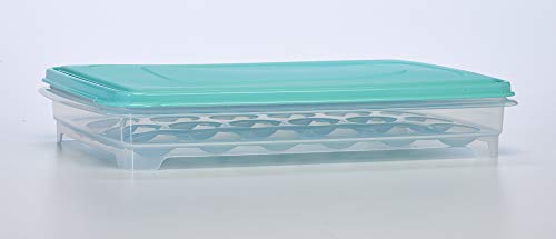 Egg Holder for Refrigerator - Deviled Egg Tray Carrier with Lid, Container for 24 Eggs