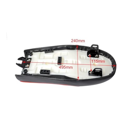 Selle plat moto universelle en cuir synthétique robuste pour finitions soignées