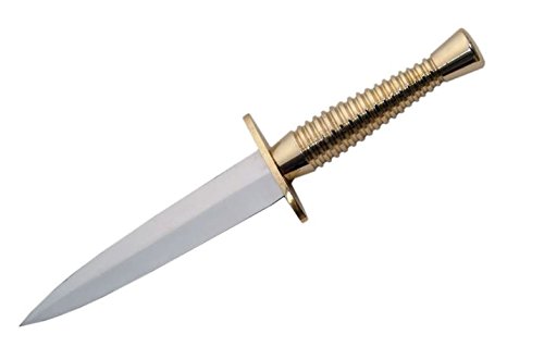 Commando Stainless Steel Blade Brass Handle 7 inch Dagger Edc Knife