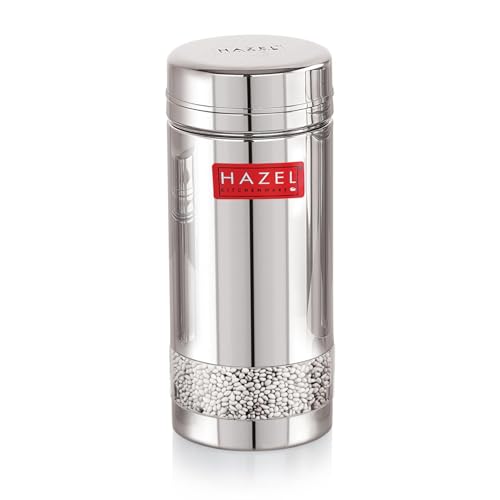 Image of HAZEL Stainless Steel See Through Transparent Container | Kitchen Air Tight Storage Dabba Containers Set of 2, 950 ML